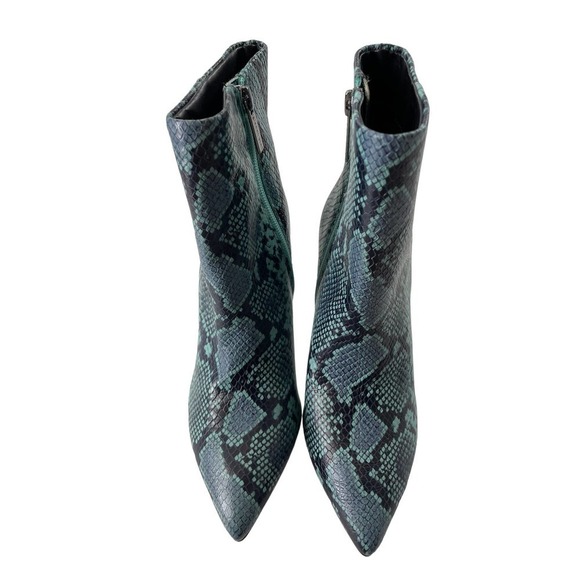 NEW GIANI BINI FAWLIE TEAL WATERS SNAKE PRINT BOOTIES - Picture 6 of 8